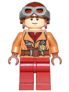LEGO Minifigure -- Naboo Fighter Pilot - Medium Dark Flesh Jacket-Star Wars / Star Wars Episode 1 -- SW0641 -- Creative Brick Builders